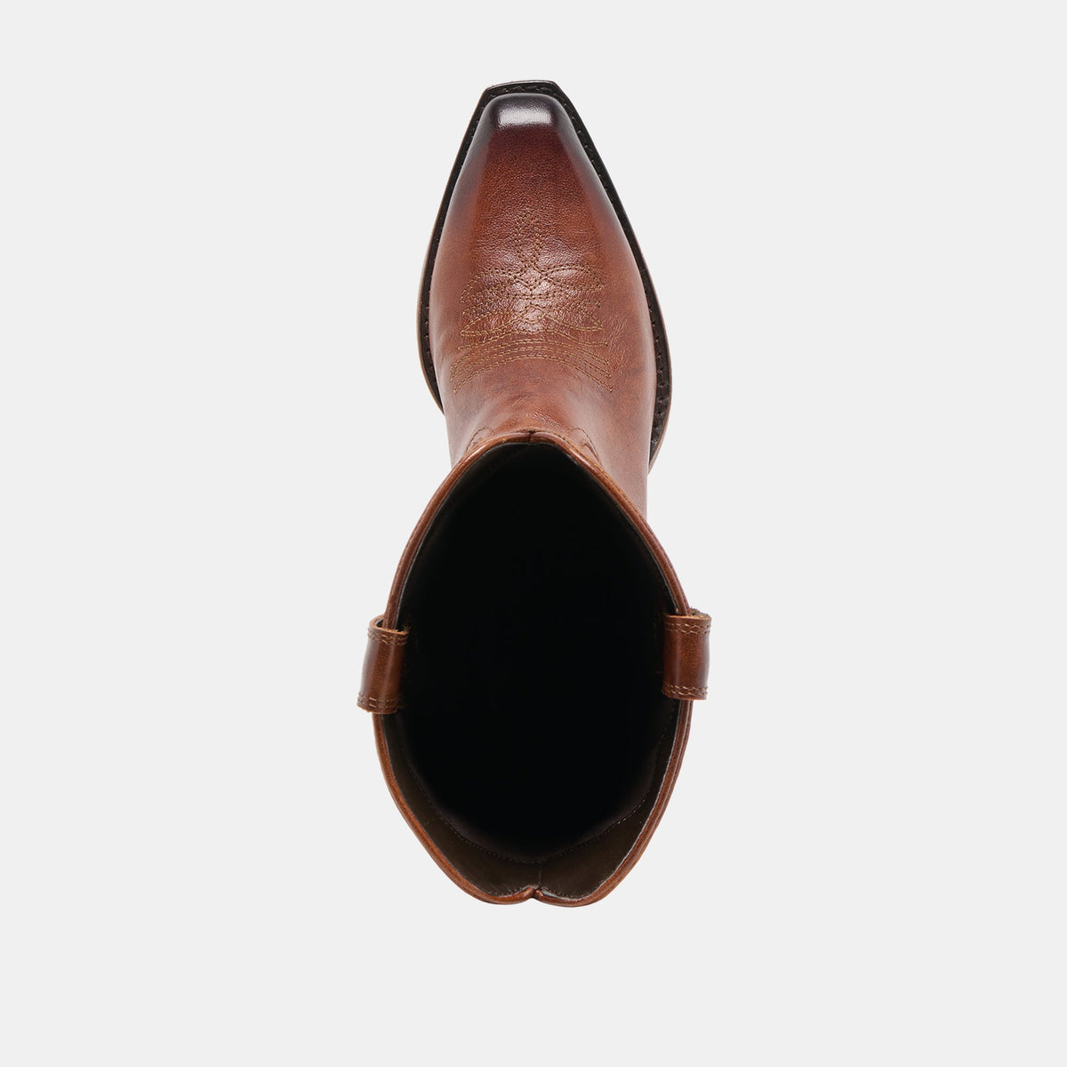 Dolce Vita SHOES VIGLA Chestnut Leather Pointed-Toe Western Boots