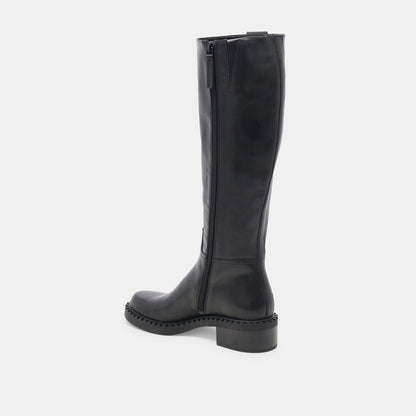 Dolce Vita SHOES Glory H2O Waterproof Black Leather Extra Wide Calf Boots