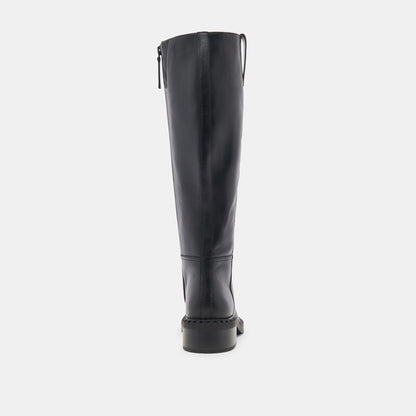 Dolce Vita SHOES Glory H2O Waterproof Black Leather Extra Wide Calf Boots