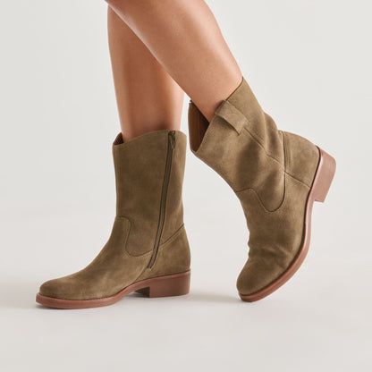 Dolce Vita SHOES Haline H2O Olive Suede Waterproof Boots