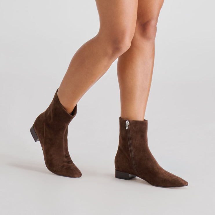 Dolce Vita SHOES Tarine Dk Brown Nubuck Booties
