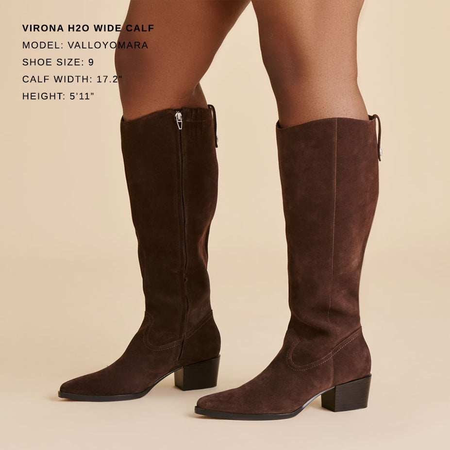 Dolce Vita SHOES Virona H2O Waterproof Dk Brown Suede Wide Calf Boots