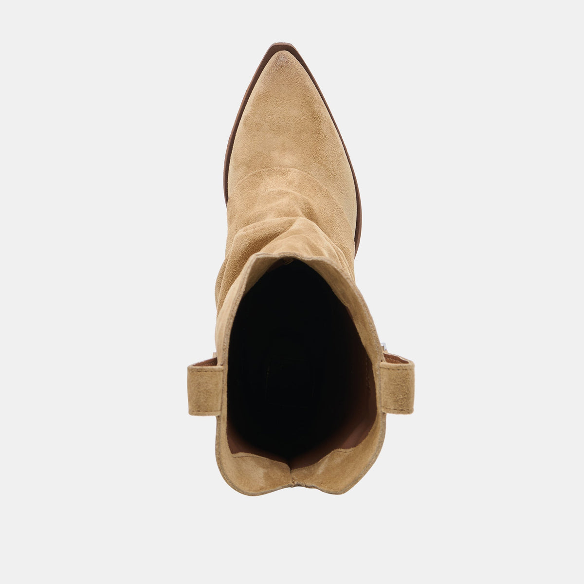 Dolce Vita SHOES ROGUE Camel Suede Mid-Calf Western Slouch Boots