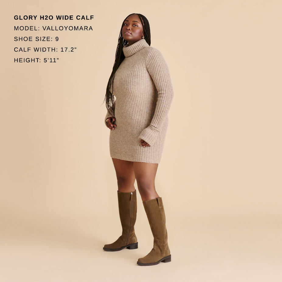 Dolce Vita SHOES Glory H2O Waterproof Olive Suede Wide Calf Boots