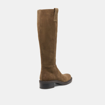 Dolce Vita SHOES Glory H2O Waterproof Olive Suede Wide Calf Boots