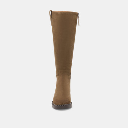 Dolce Vita SHOES Glory H2O Waterproof Olive Suede Wide Calf Boots