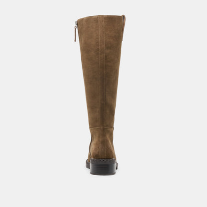 Dolce Vita SHOES Glory H2O Waterproof Olive Suede Wide Calf Boots