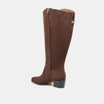 Dolce Vita SHOES Virona H2O Waterproof Dk Brown Suede Extra Wide Calf Boots