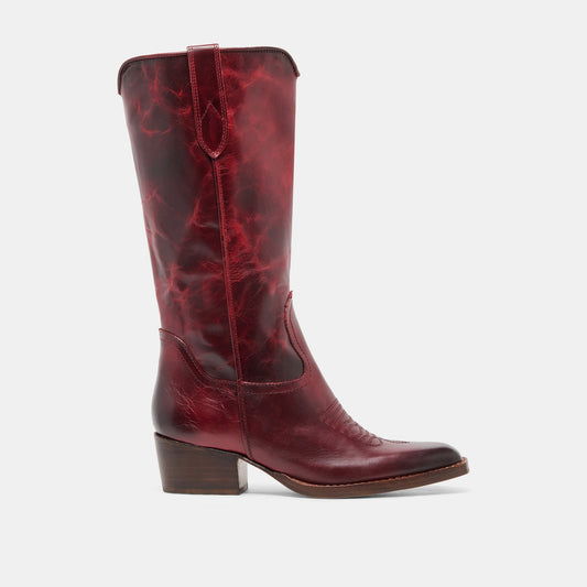 Dolce Vita SHOES VIGLA Garnet Leather Pointed-Toe Western Boots