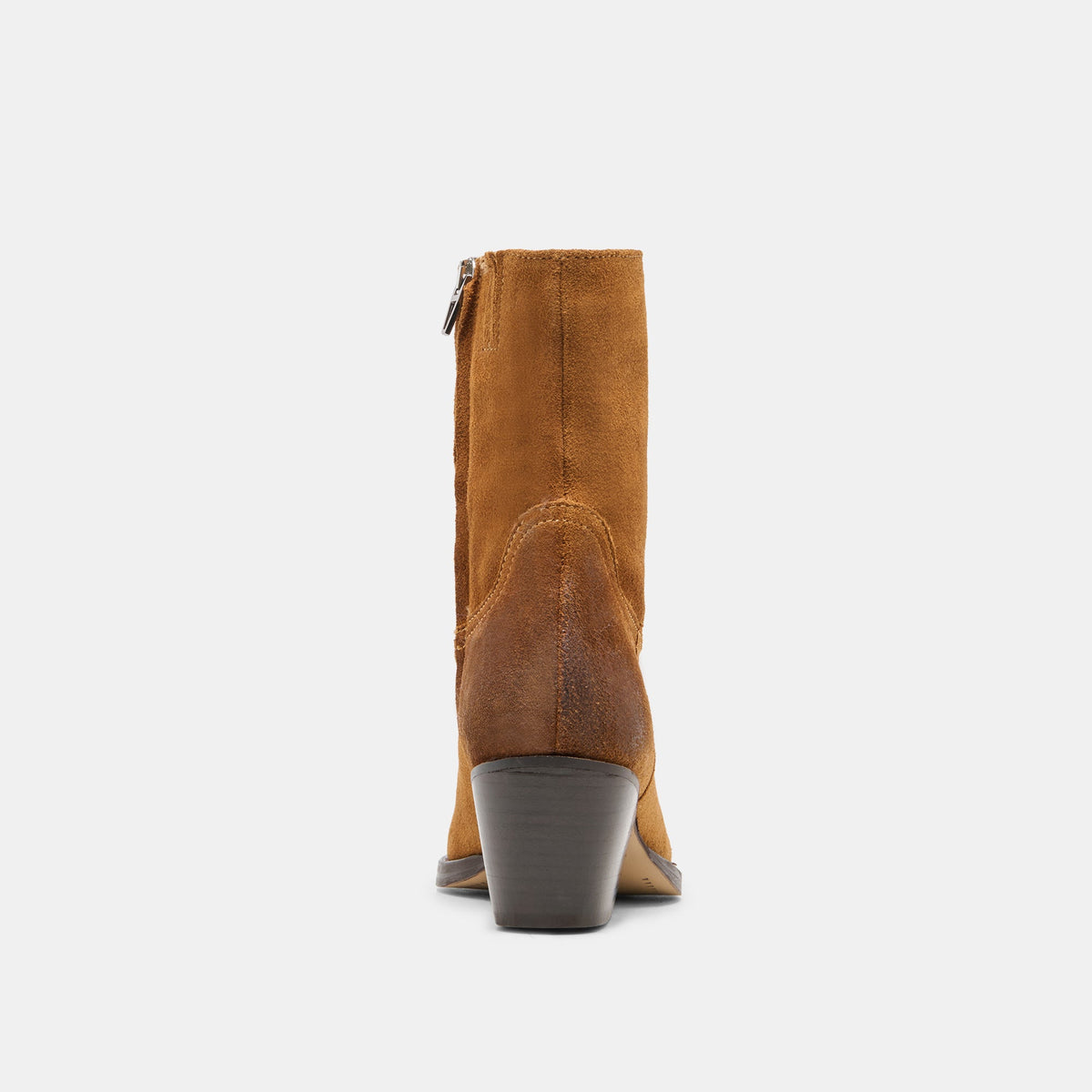 Dolce Vita SHOES KLYDE Cognac Suede Block Heel Ankle Boots