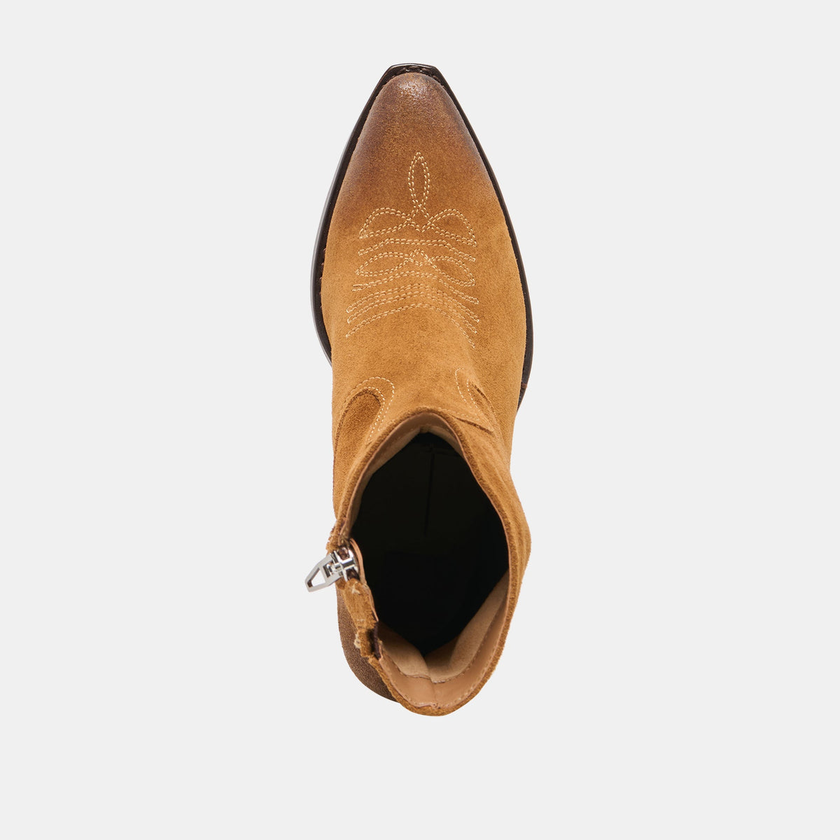 Dolce Vita SHOES KLYDE Cognac Suede Block Heel Ankle Boots
