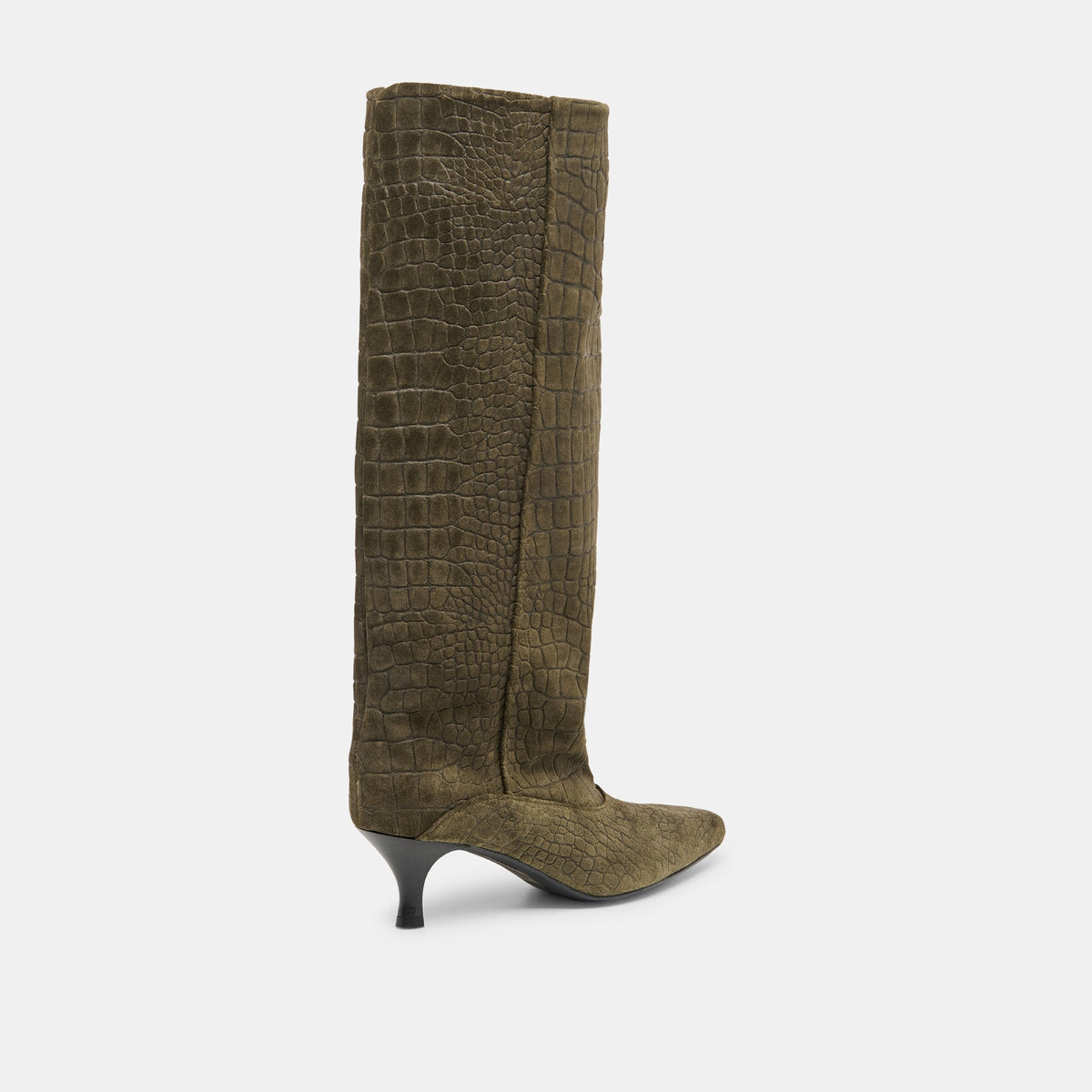 Dolce Vita SHOES Roxla Olive Croco Embossed Leather Boots