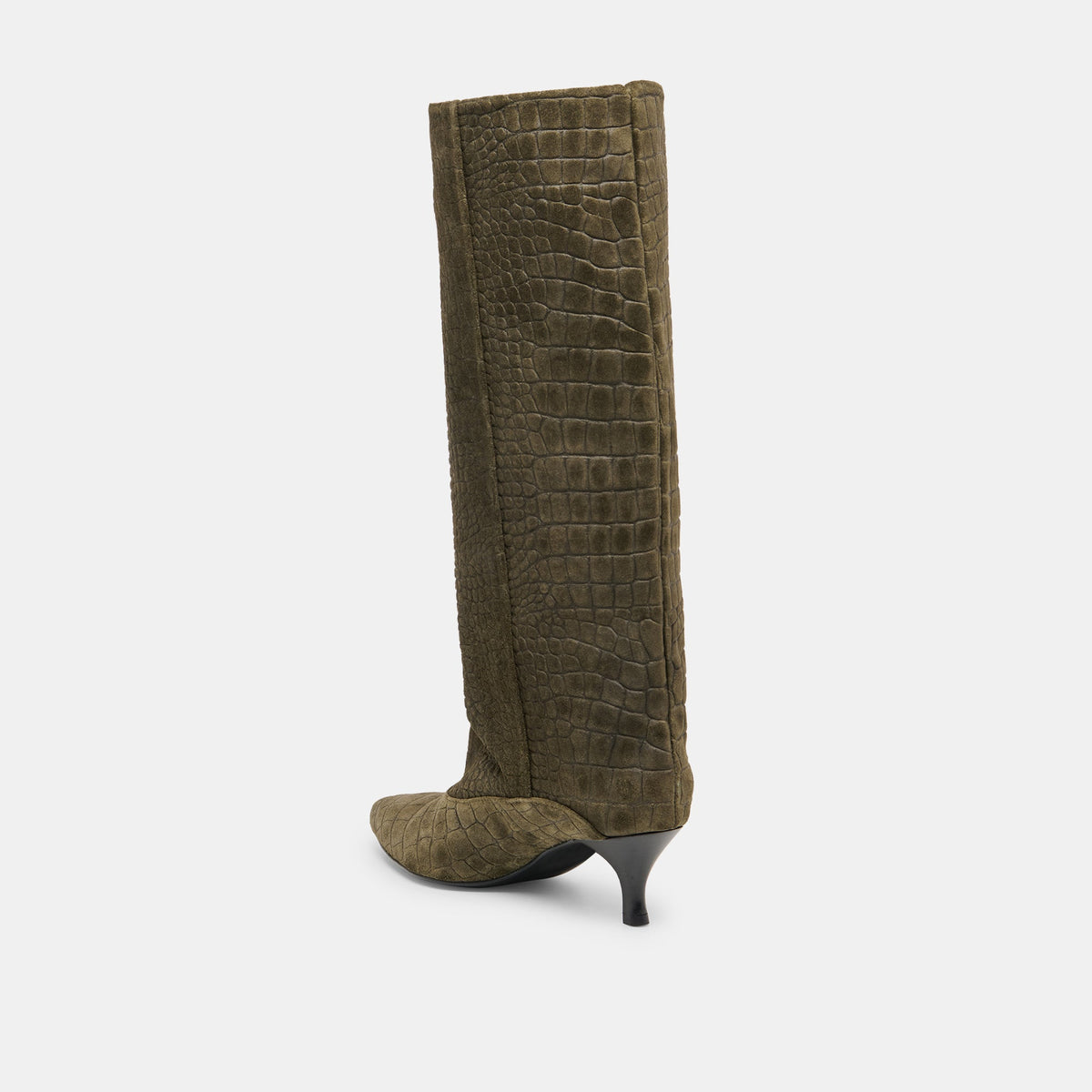 Dolce Vita SHOES Roxla Olive Croco Embossed Leather Boots