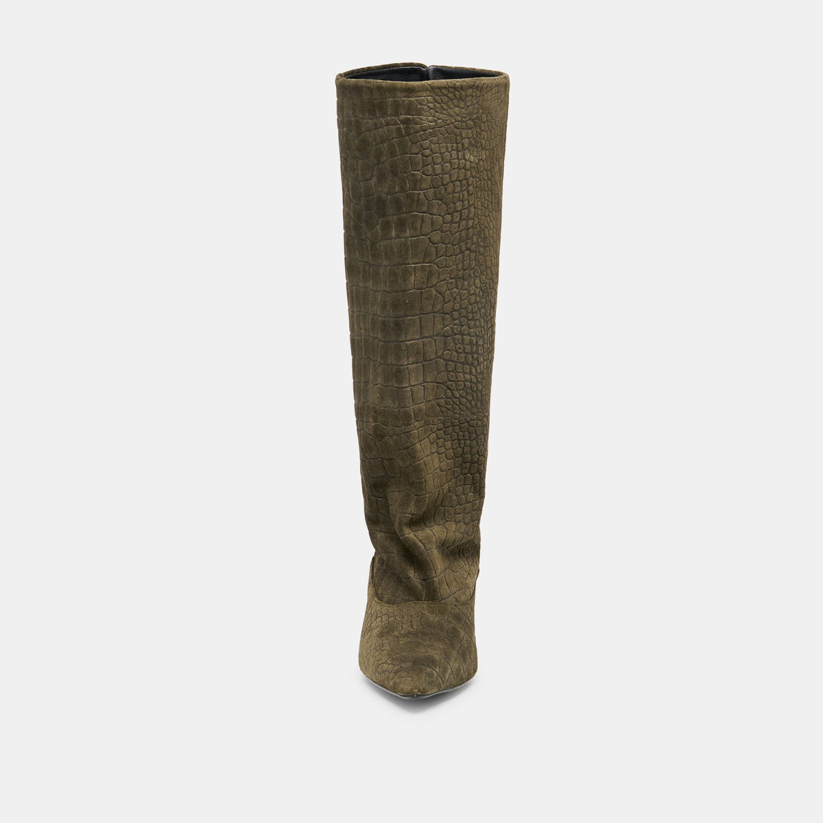 Dolce Vita SHOES Roxla Olive Croco Embossed Leather Boots