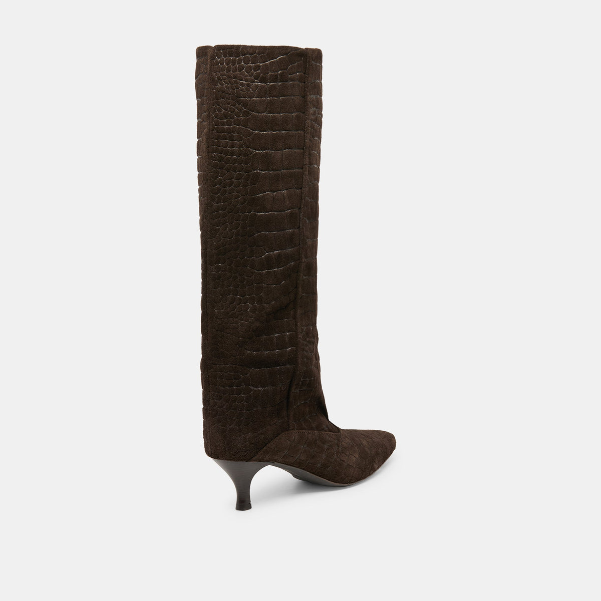 Dolce Vita SHOES Roxla Dk Chocolate Croco Embossed Leather Boots