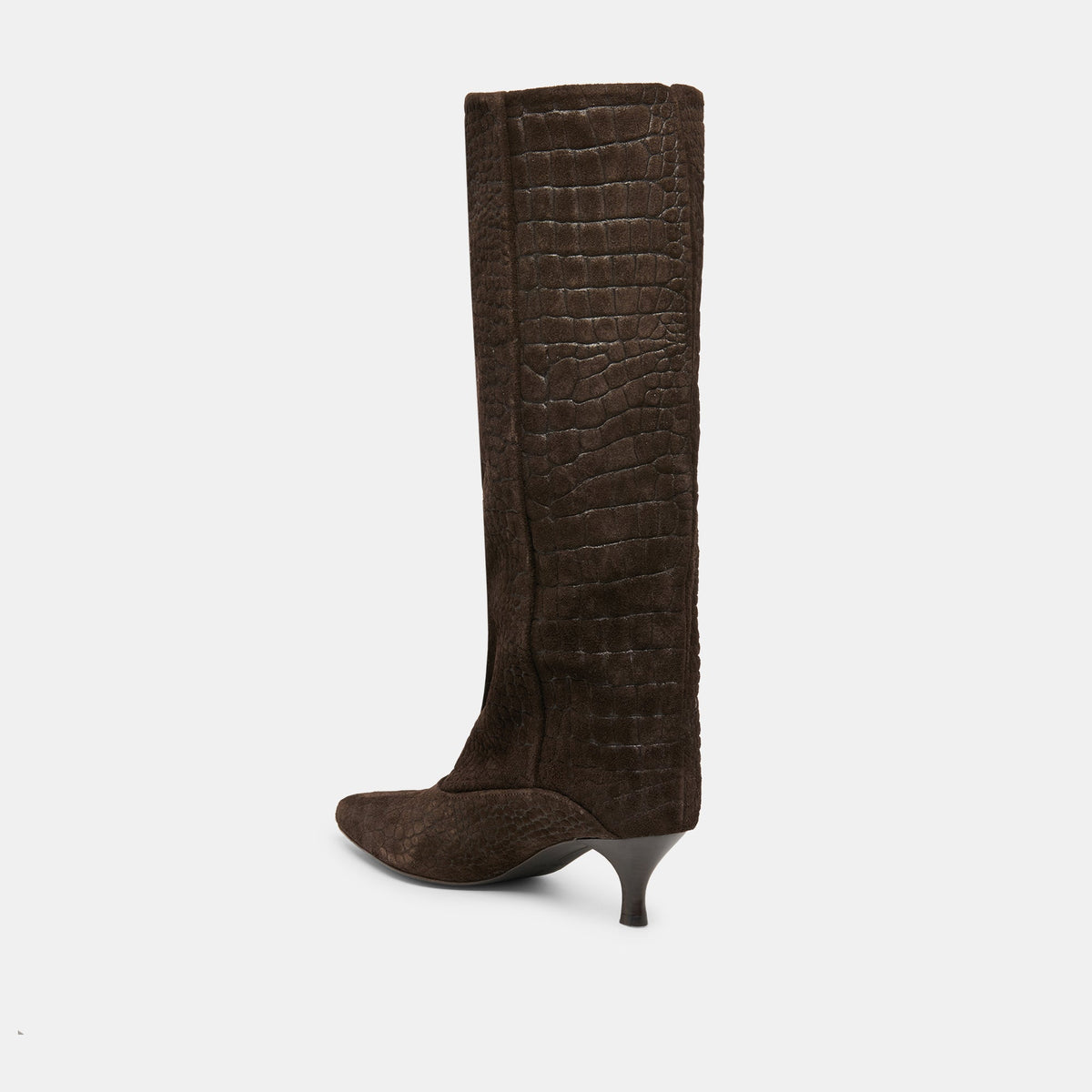 Dolce Vita SHOES Roxla Dk Chocolate Croco Embossed Leather Boots