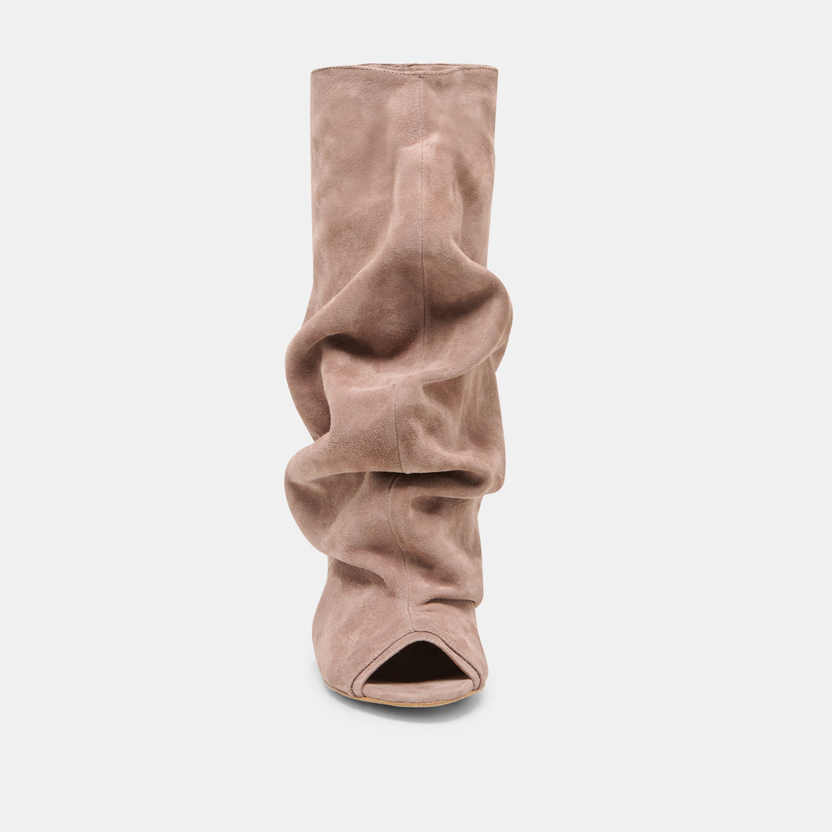 Dolce Vita SHOES CLYFF Taupe Suede Slouch Foldover Open-Toe Boots