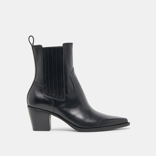 Dolce Vita SHOES Slim Black Leather Booties