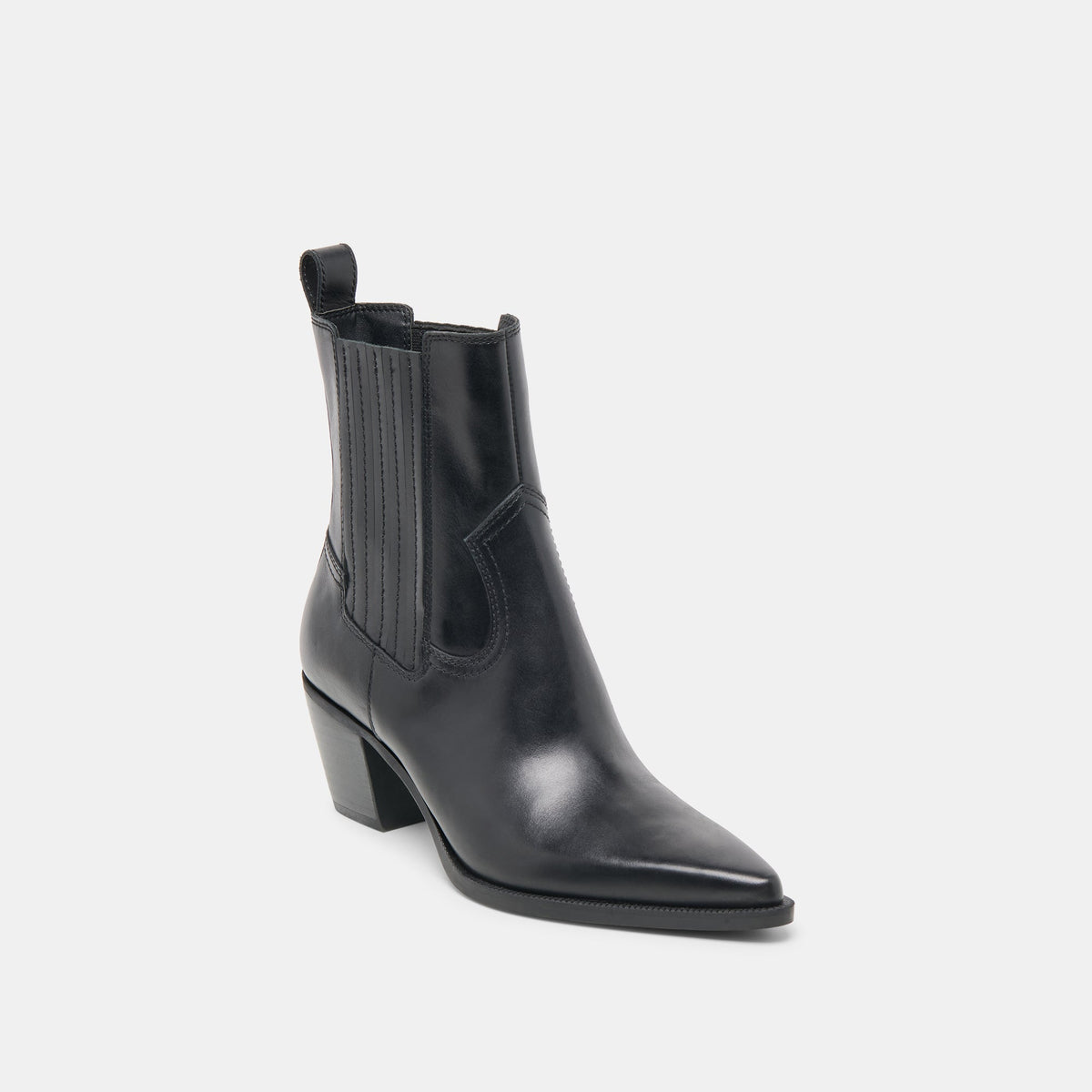 Dolce Vita SHOES Slim Black Leather Booties