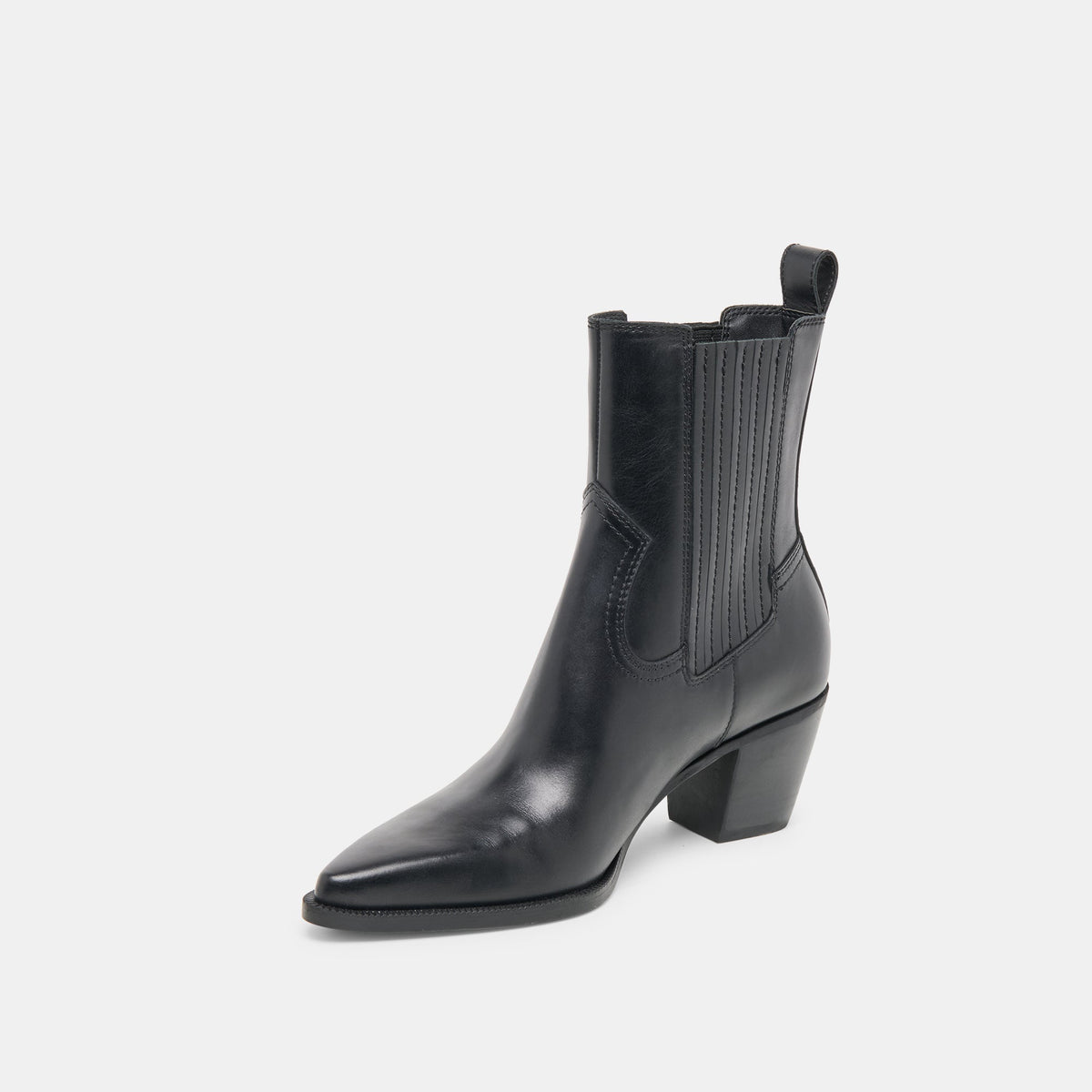 Dolce Vita SHOES Slim Black Leather Booties