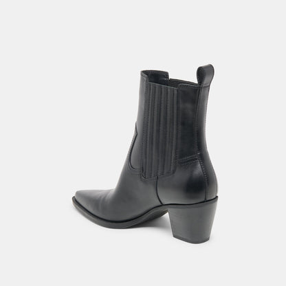 Dolce Vita SHOES Slim Black Leather Booties
