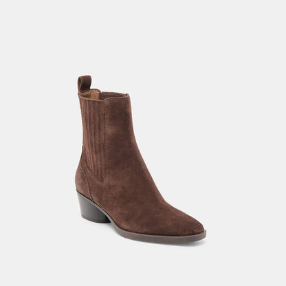 Dolce Vita SHOES Faint H2O Waterproof Dk Brown Suede Booties