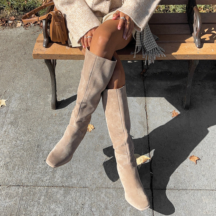Dolce Vita SHOES FYNN Boots Truffle Suede | Knee-High Truffle Suede Boots
 – Dolce Vita