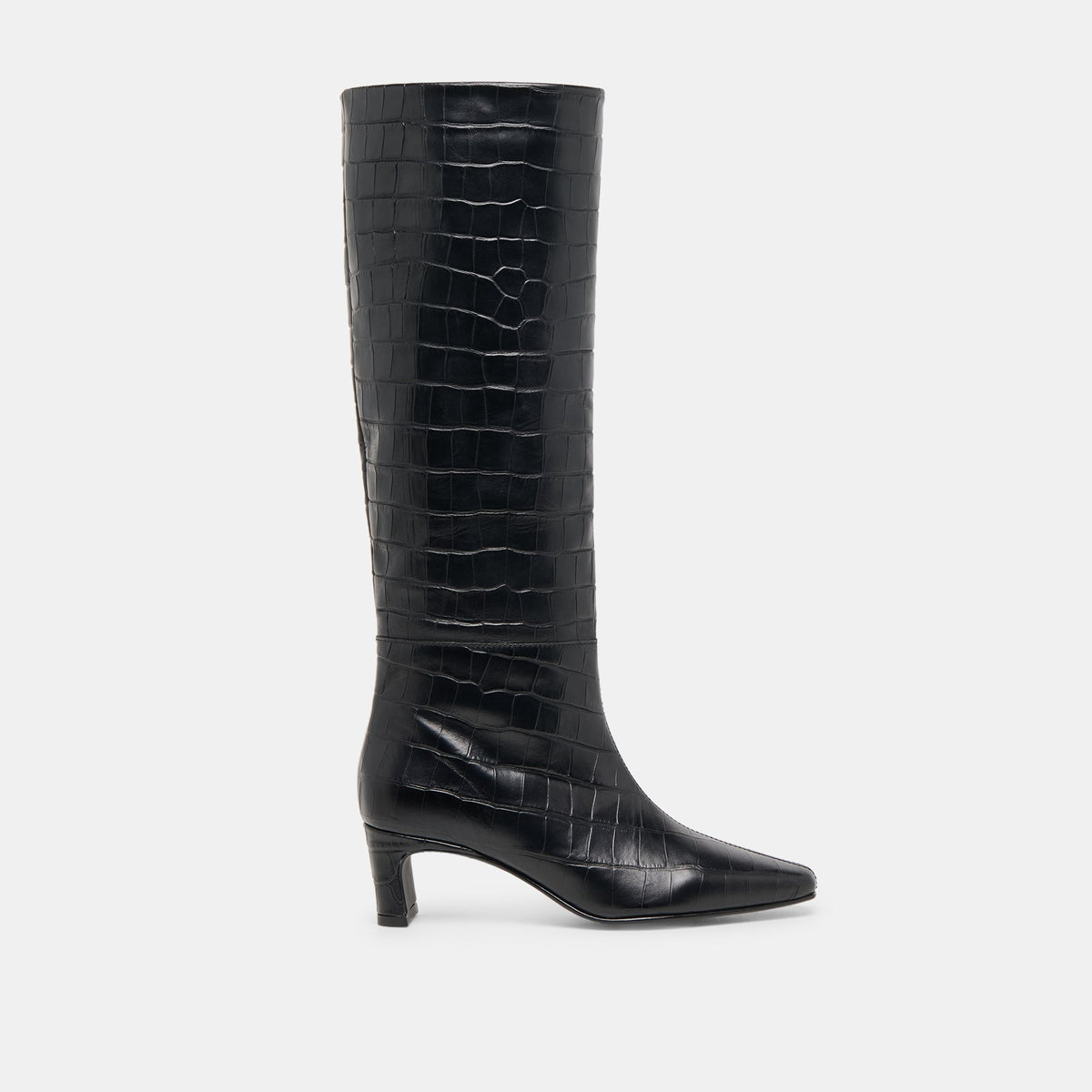 Dolce Vita SHOES Trixi Noir Croco Embossed Leather Boots