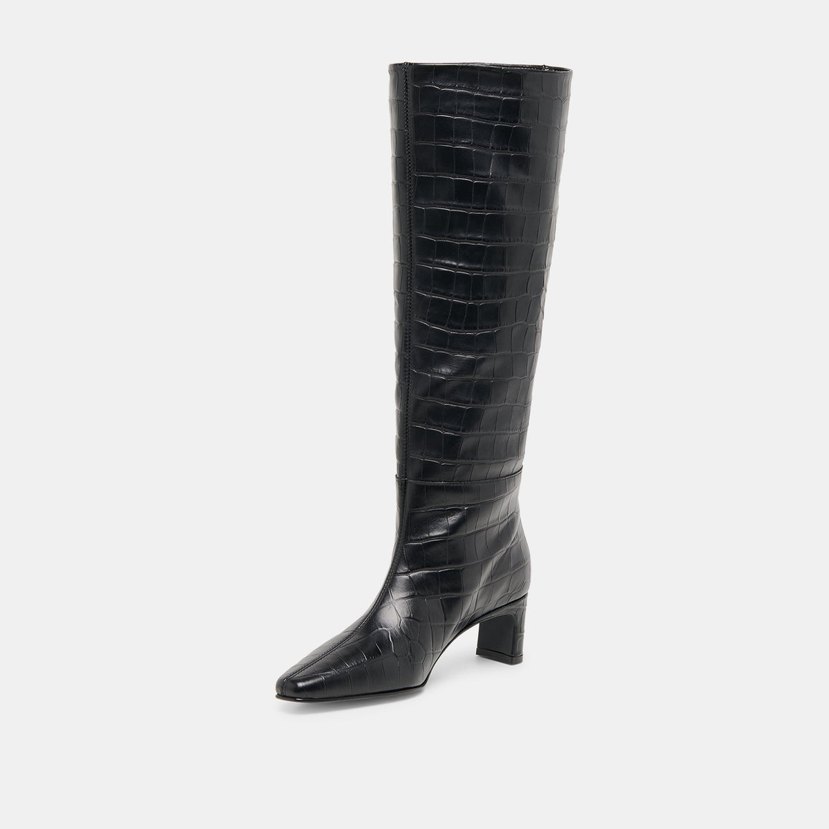 Dolce Vita SHOES Trixi Noir Croco Embossed Leather Boots