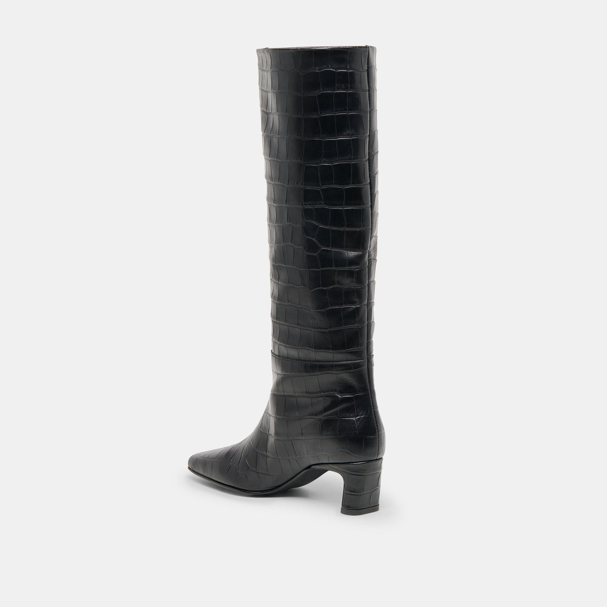 Dolce Vita SHOES Trixi Noir Croco Embossed Leather Boots