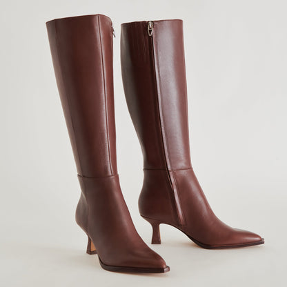 Dolce Vita SHOES Auggie Extra Wide Calf Chocolate Boots | Leather Wide Calf Boots
 – Dolce Vita