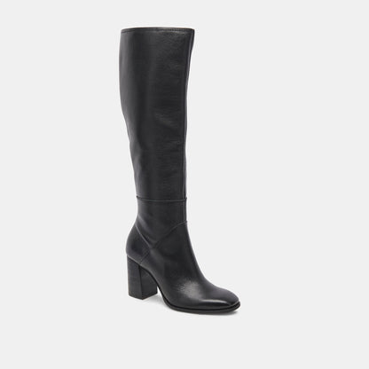 Dolce Vita SHOES FYNN Wide Calf Boots Onyx Leather | Women's Onyx Knee-High Boots
 – Dolce Vita