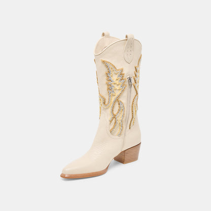 Dolce Vita SHOES Vila Ivory Leather Boots