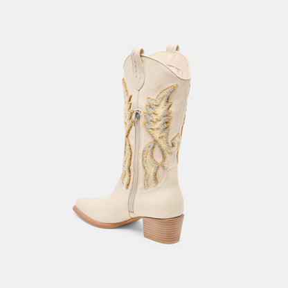 Dolce Vita SHOES Vila Ivory Leather Boots