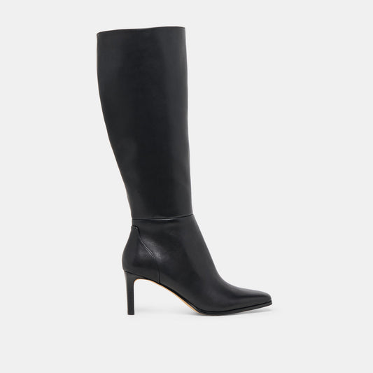 Dolce Vita SHOES Emmi Black Leather Wide Calf Boots