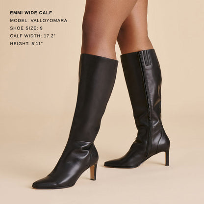 Dolce Vita SHOES Emmi Black Leather Wide Calf Boots