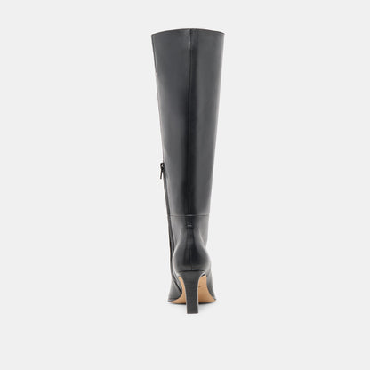 Dolce Vita SHOES Emmi Black Leather Wide Calf Boots