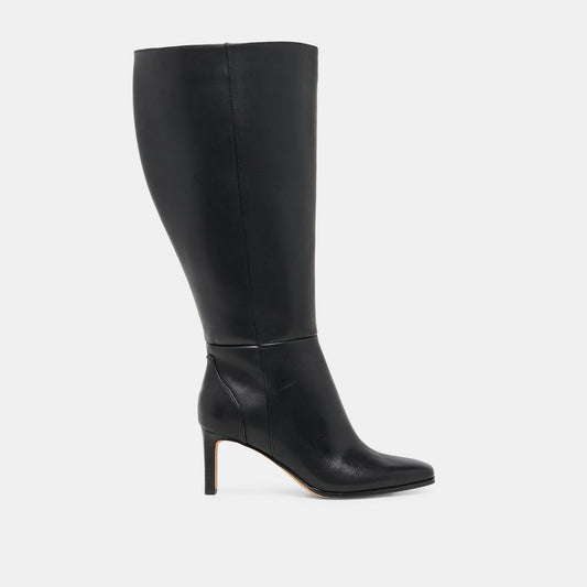 Dolce Vita SHOES Emmi Black Leather Extra Wide Calf Boots