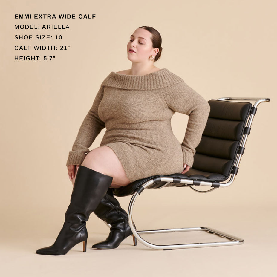Dolce Vita SHOES Emmi Black Leather Extra Wide Calf Boots