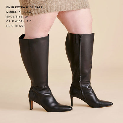 Dolce Vita SHOES Emmi Black Leather Extra Wide Calf Boots