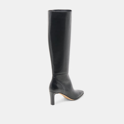 Dolce Vita SHOES Emmi Black Leather Extra Wide Calf Boots