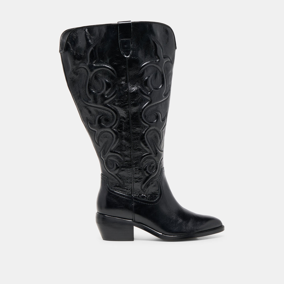 Dolce Vita SHOES Mirla Black Leather Extra Wide Calf Boots