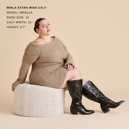 Dolce Vita SHOES Mirla Black Leather Extra Wide Calf Boots