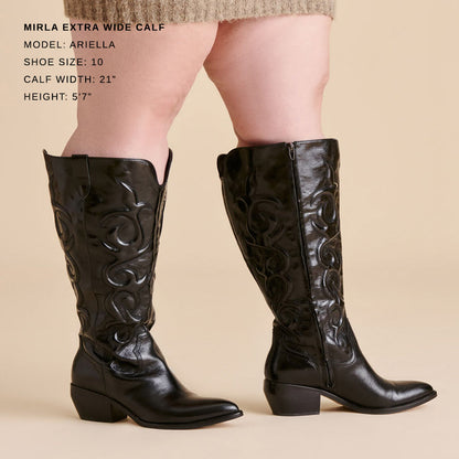 Dolce Vita SHOES Mirla Black Leather Extra Wide Calf Boots