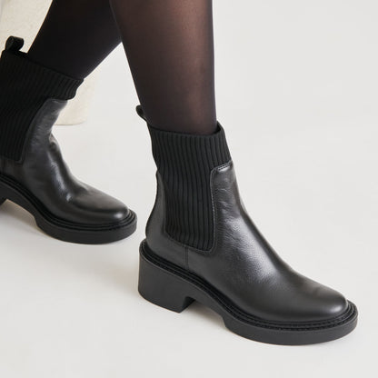 Dolce Vita SHOES Hilora H2O Waterproof Black Leather Boots