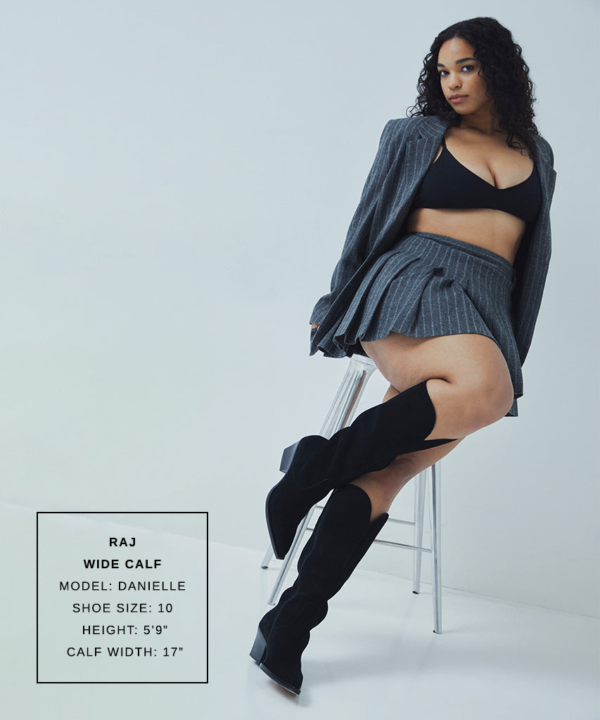 Dolce Vita SHOES RAJ Wide Calf Boots Onyx Suede | Women's Onyx Suede Knee-High Boots
 – Dolce Vita