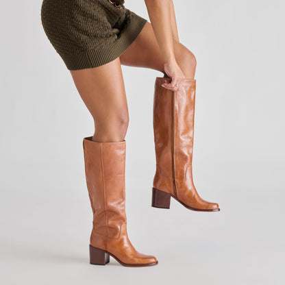 Dolce Vita SHOES Lucyle Tan Leather Boots