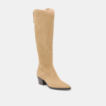 Dolce Vita SHOES Virona H2O Waterproof Dk Taupe Suede Extra Wide Calf Boots