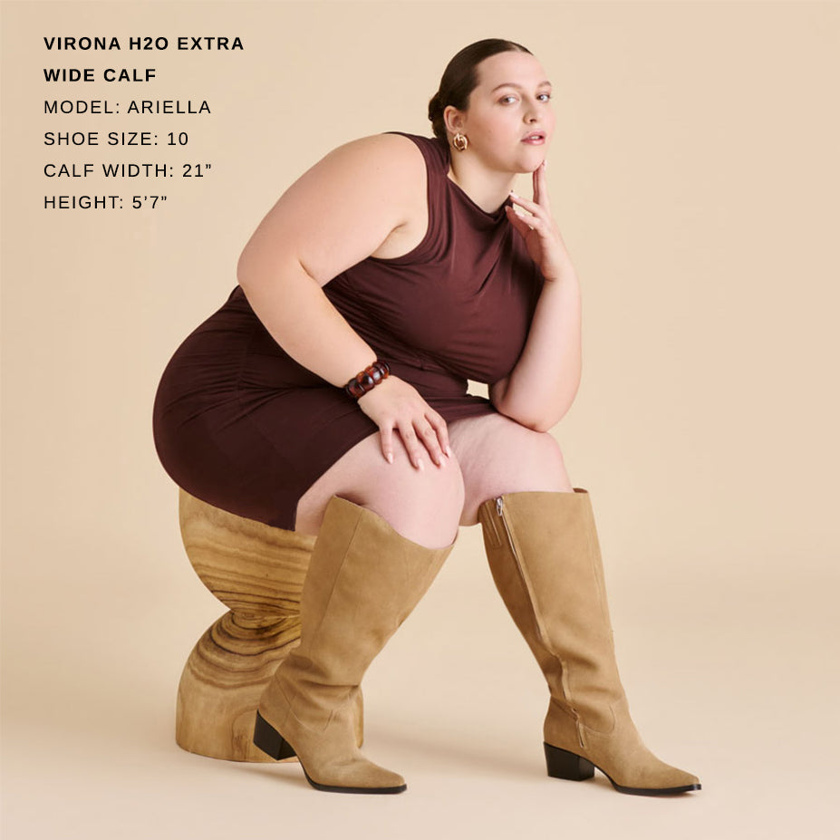 Dolce Vita SHOES Virona H2O Waterproof Dk Taupe Suede Extra Wide Calf Boots
