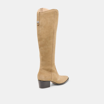 Dolce Vita SHOES Virona H2O Waterproof Dk Taupe Suede Extra Wide Calf Boots